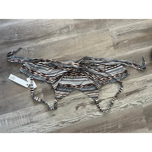 NWT Women’s Cross Tie Open Back Crop Top by Millau $108 TRIBAL print XS Tank Top - Picture 3 of 3